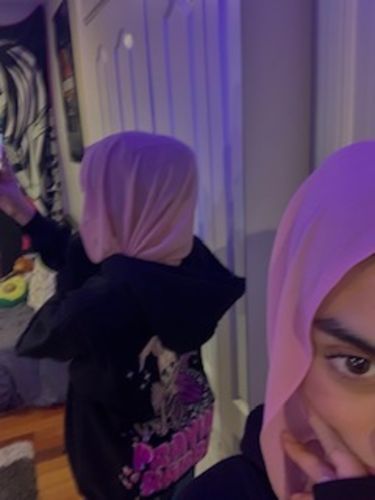 Customer photo review of Praying Butterfly Hoodie (LAVENDER SATIN LINED HOOD)