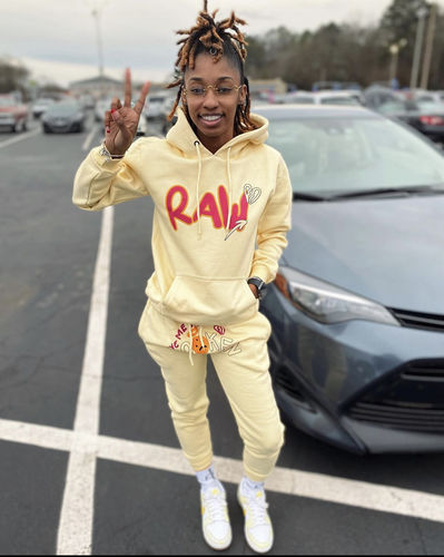 Customer photo review of Kids Broken Heart Puff Print Hoodie and Jogger Set