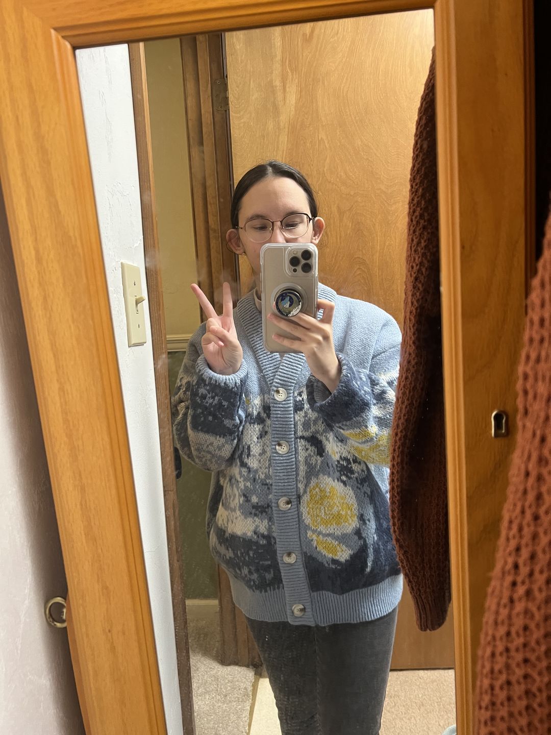 Customer photo review of Van Gogh Starry Night Knitted Cardigan sweater