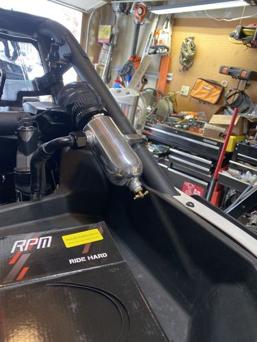 Customer photo review of RPM SxS Dual Baffle Can-Am Maverick X3 Oil Catch Can