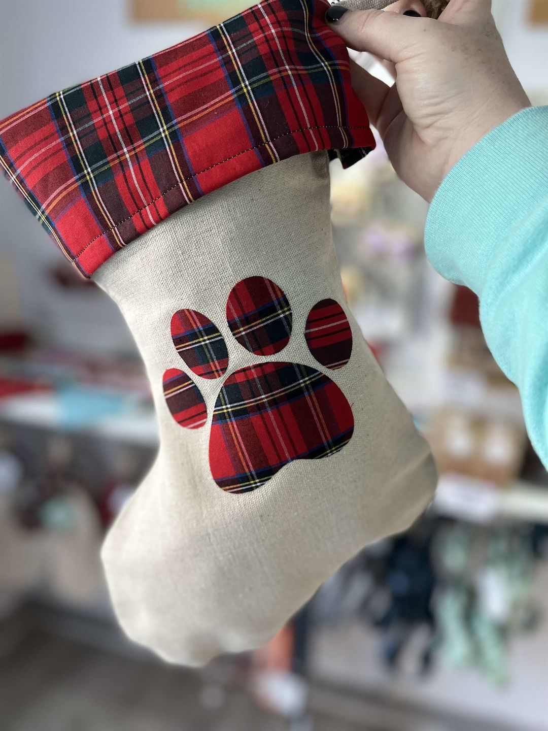 Customer photo review of Red and Black Tartan Cotton Fabric