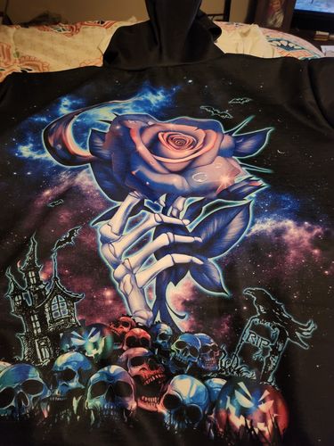 Customer photo review of SKELETON HAND ROSE HALLOWEEN ALL OVER PRINT - TLTW1609222
