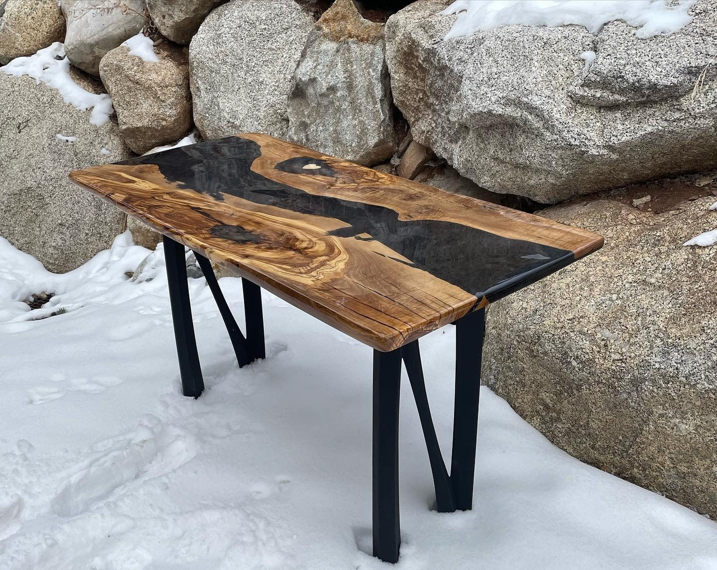 Customer photo review of Metal Console Table Legs - 210 Norah - 10W, 28H inch - Set of 2 pcs - Flowyline