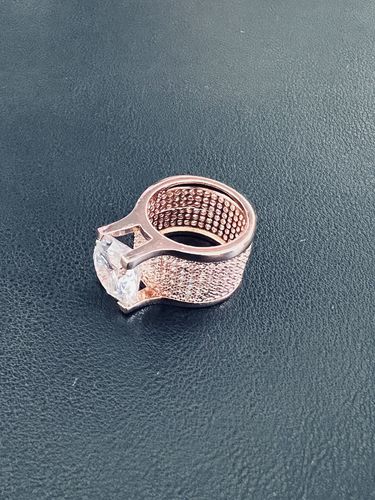 Customer photo review of Custom Rose Gold 360 Ring With 8.5 Carat Solitaire