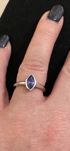 Customer photo review of Surf Moon Ring with Tanzanite