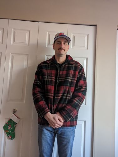 Customer photo review of Vintage Woolrich Wool Heavyweight Flannel Jacket Size Large