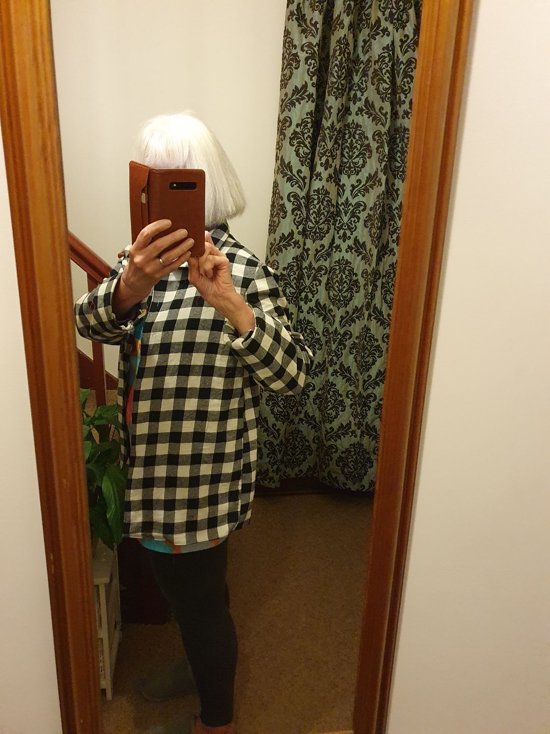 Customer photo review of Black and Cream Checkered Brushed Cotton Fabric
