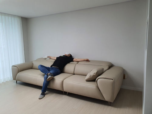 Customer photo review of NEW CLEVER - Sofa văng bọc da