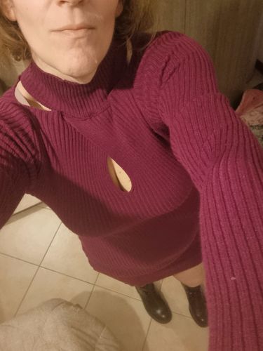 Customer photo review of Tubino lupetto incrociato calda viscosa a costine