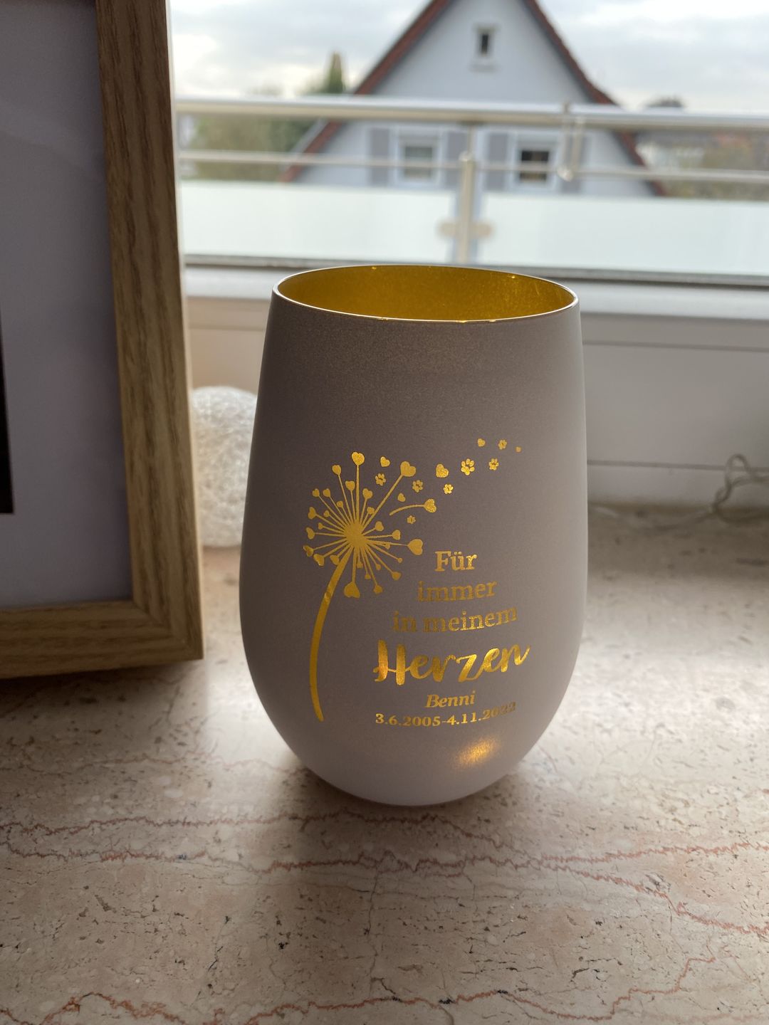 Customer photo review of Für immer im Herzen - Individuelles Trauerlicht
