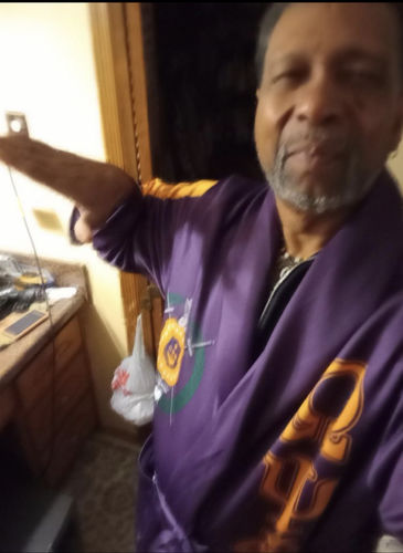 Customer photo review of Fraternity Bath Robe - MCM Omega Psi Phi Men's Bath Robe