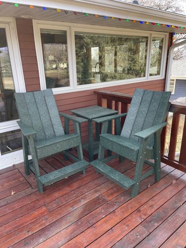 Customer photo review of DuraWeather Poly® 3 pc. Modern Counter Chair & Table Bistro Set