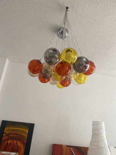 Customer photo review of Modern Multi-Color Cluster Bubble Chandelier