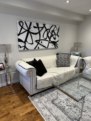 Customer photo review of 'Abstract Black Lines' Framed Canvas