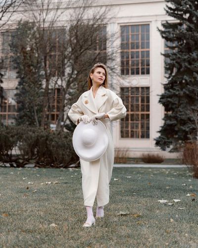 Customer photo review of Lapel Double-Breasted Office Woolen Windbreaker Long Coat