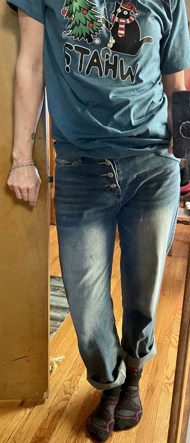 Customer photo review of Loose Casual Versatile Simple Jeans