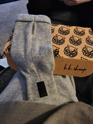 Customer photo review of Light Gray - Fingerless Cashmere Gloves, Hand & Arm Warmers