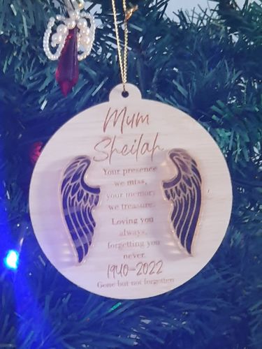 Customer photo review of Guardian Angel Memory Christmas Bauble