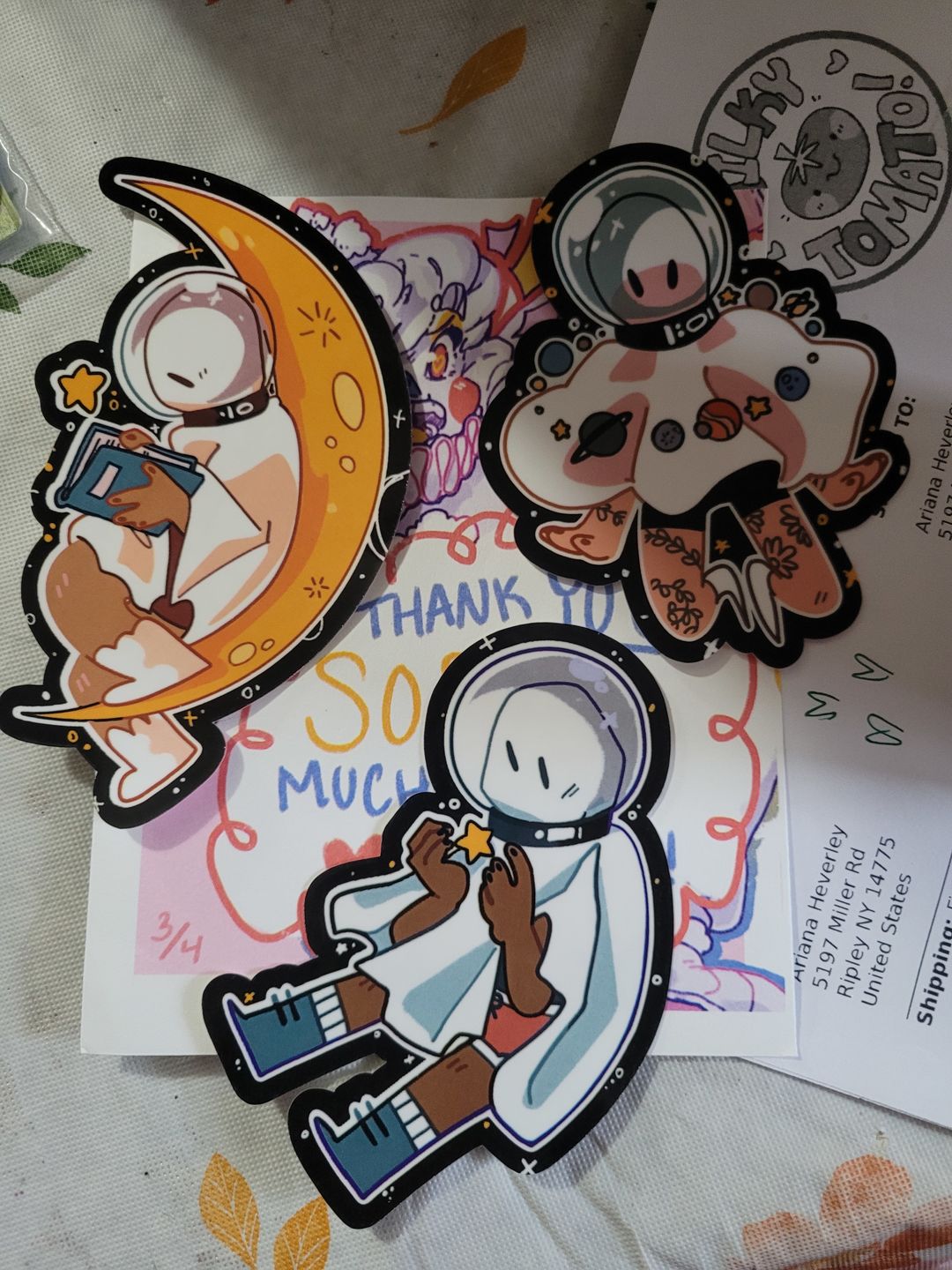 Customer photo review of Cute Space Ghost Stickers! : V5