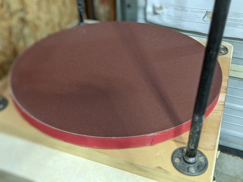 Customer photo review of 24 Inch Adhesive Back Aluminum Oxide Multipurpose Sanding Disc