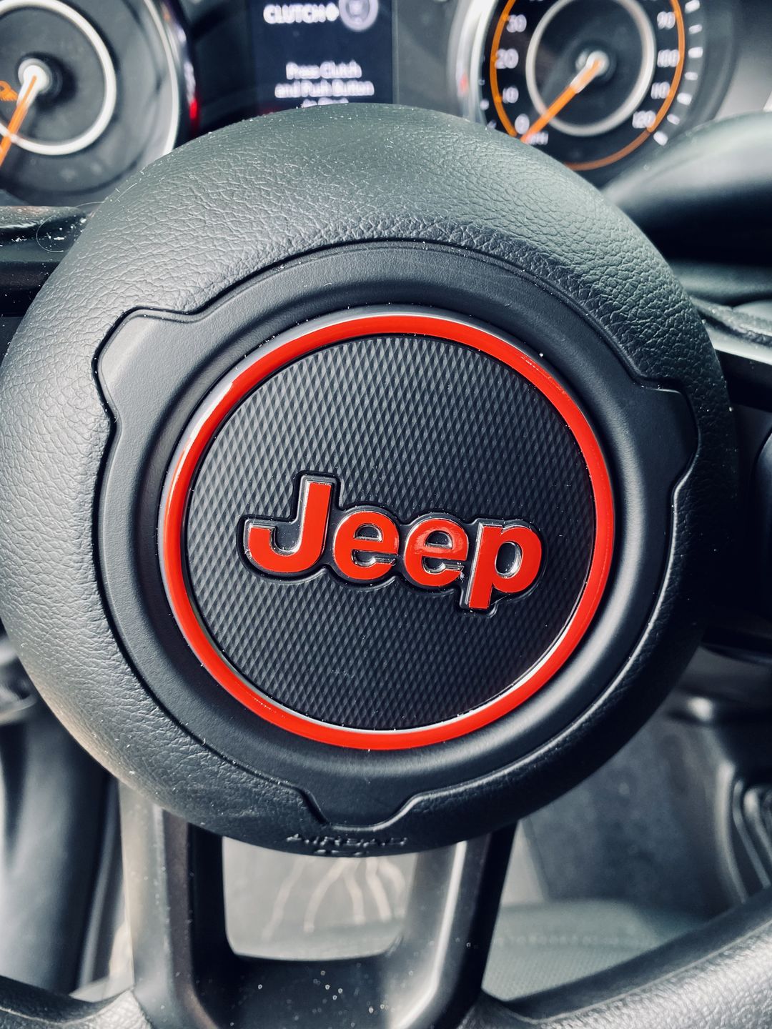 Customer photo review of Center Ring Steering Wheel Vinyl Overlay Cover for Jeep | Fits Jeep Models
