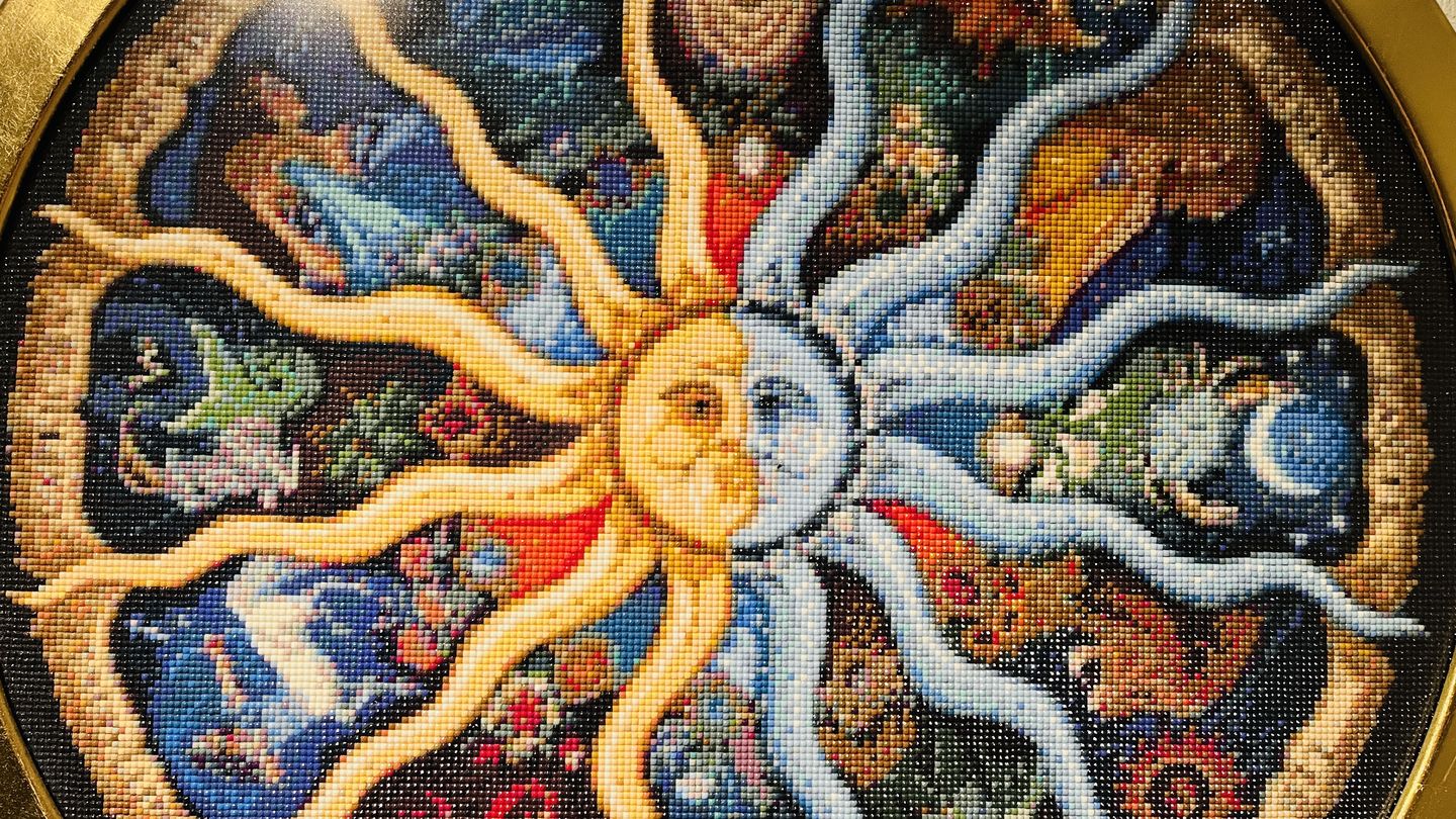 Customer photo review of Sun and Moon - Premium Diamond Painting Kit