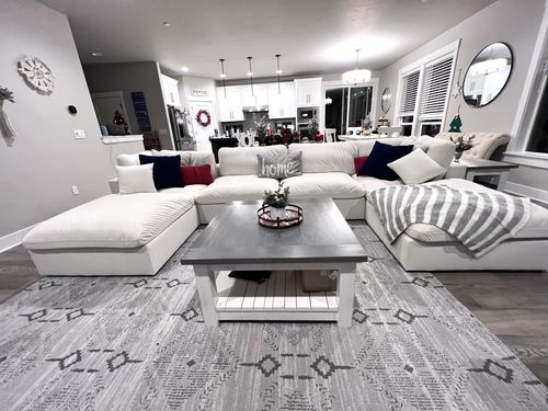 Customer photo review of SKY LINEN DELUXE PLUSH MODULAR 6 PIECE DOUBLE OTTOMAN SECTIONAL