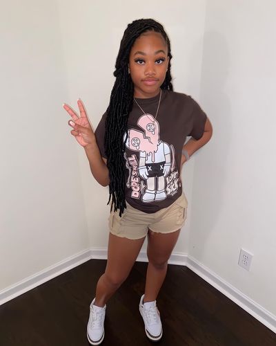 Customer photo review of Jordan 3 Neapolitan DopeSkill Dark Mocha T-shirt Love Sick Boy Graphic