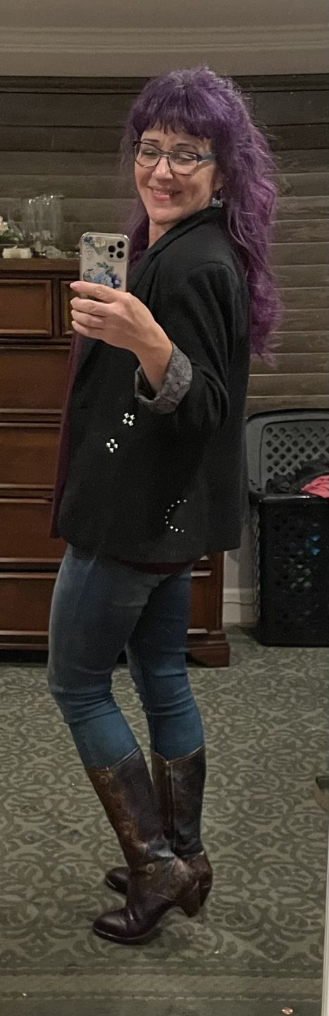 Customer photo review of Retro Printed Hand-made Boots