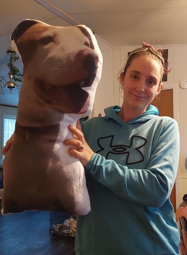 Customer photo review of Create A Custom Dog Pillow