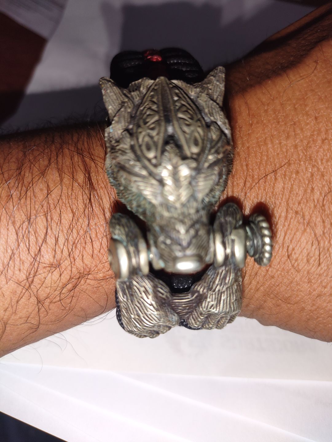 Customer photo review of Warrior Wolf Paracord Bracelet