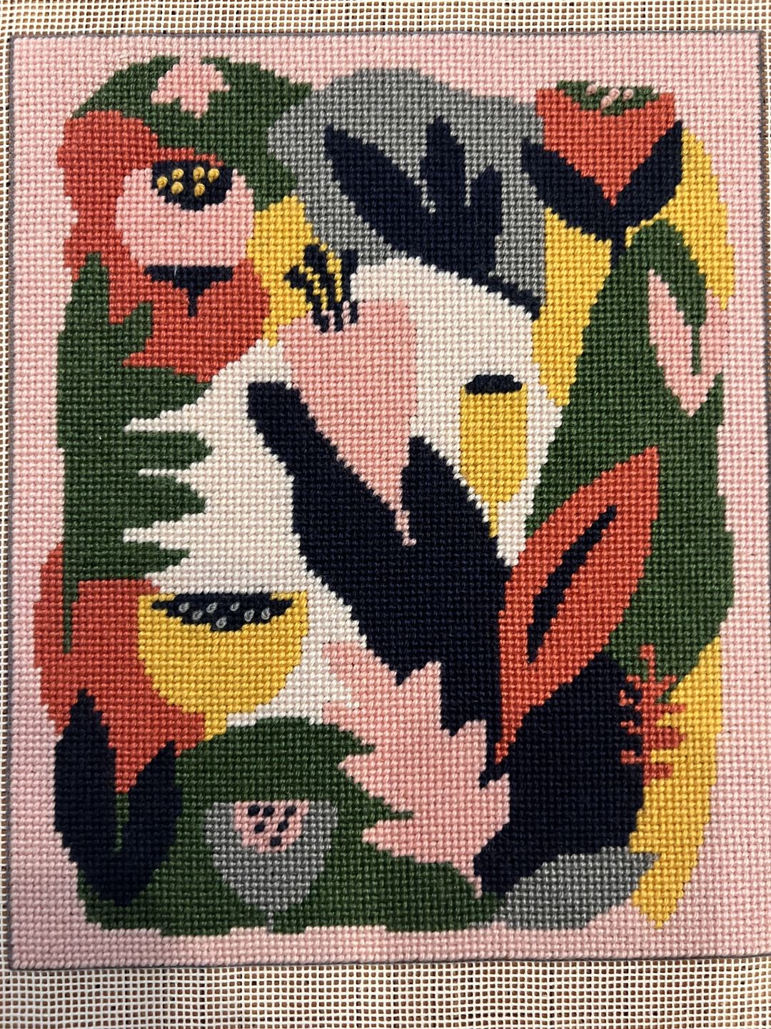 Customer photo review of Blush Garden Needlepoint Kit