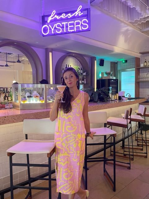 Customer photo review of White Dancing Smiles Holiday Trousers
