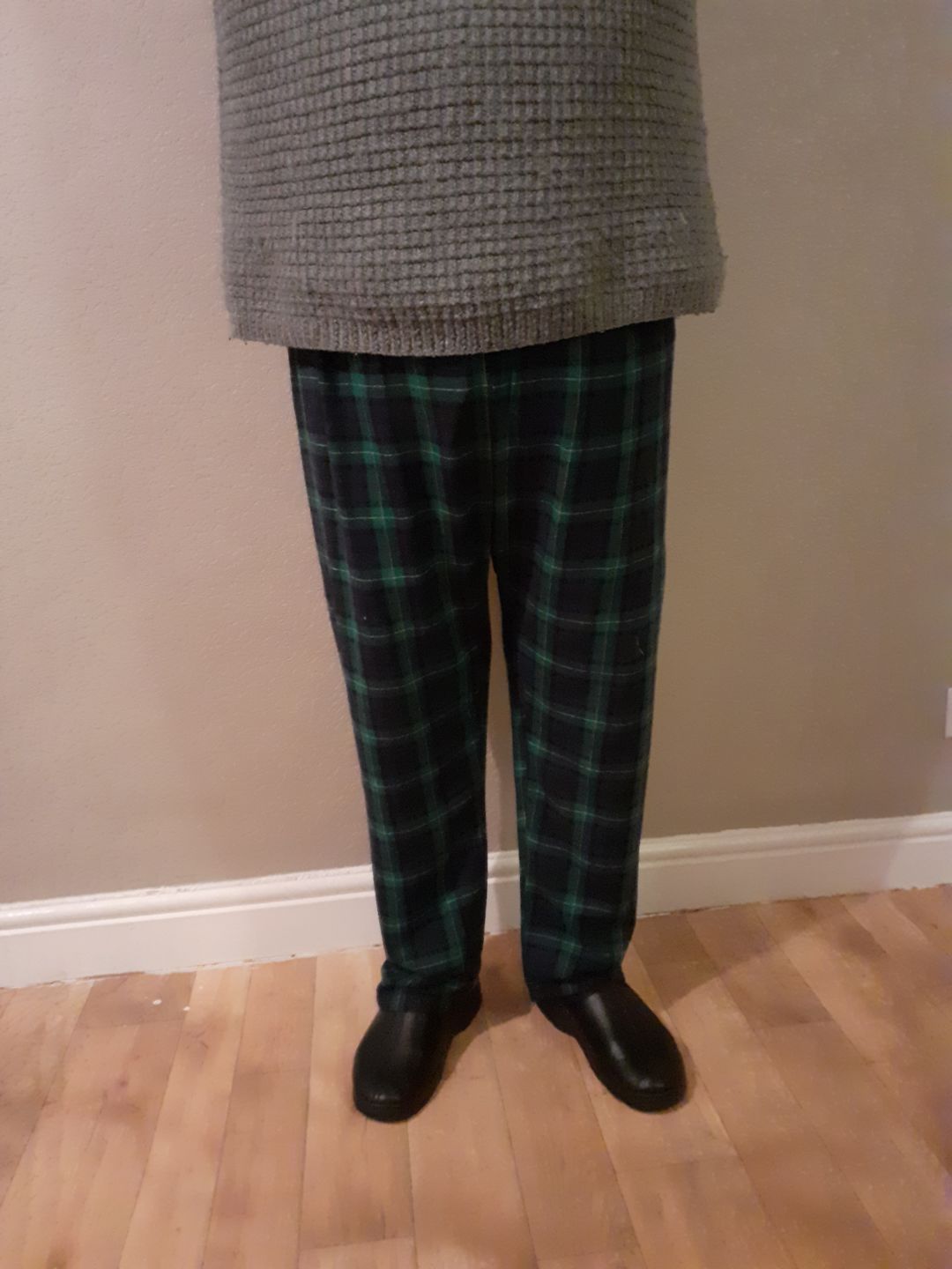 Customer photo review of Navy and Green Tartan Brushed Cotton Fabric