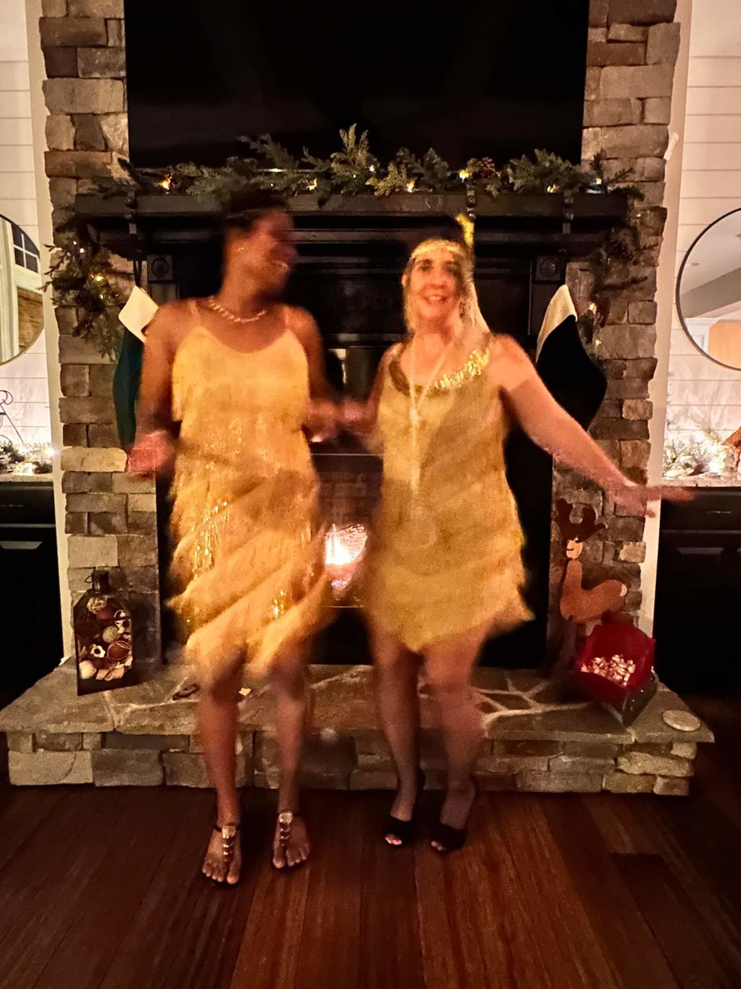 Customer photo review of Gold Fringe Flapper Dress