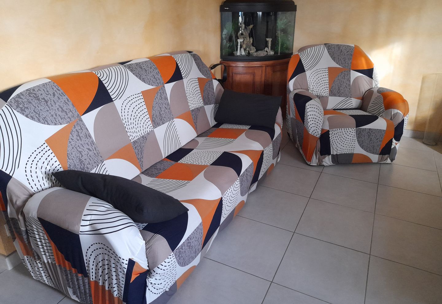Customer photo review of Vintage - Housses Extensibles de Fauteuil et Canapé