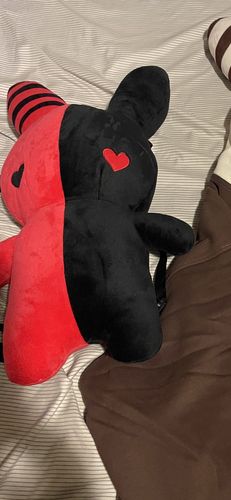 Customer photo review of Plush Bunny Backpack (20" BLACK/WHITE)