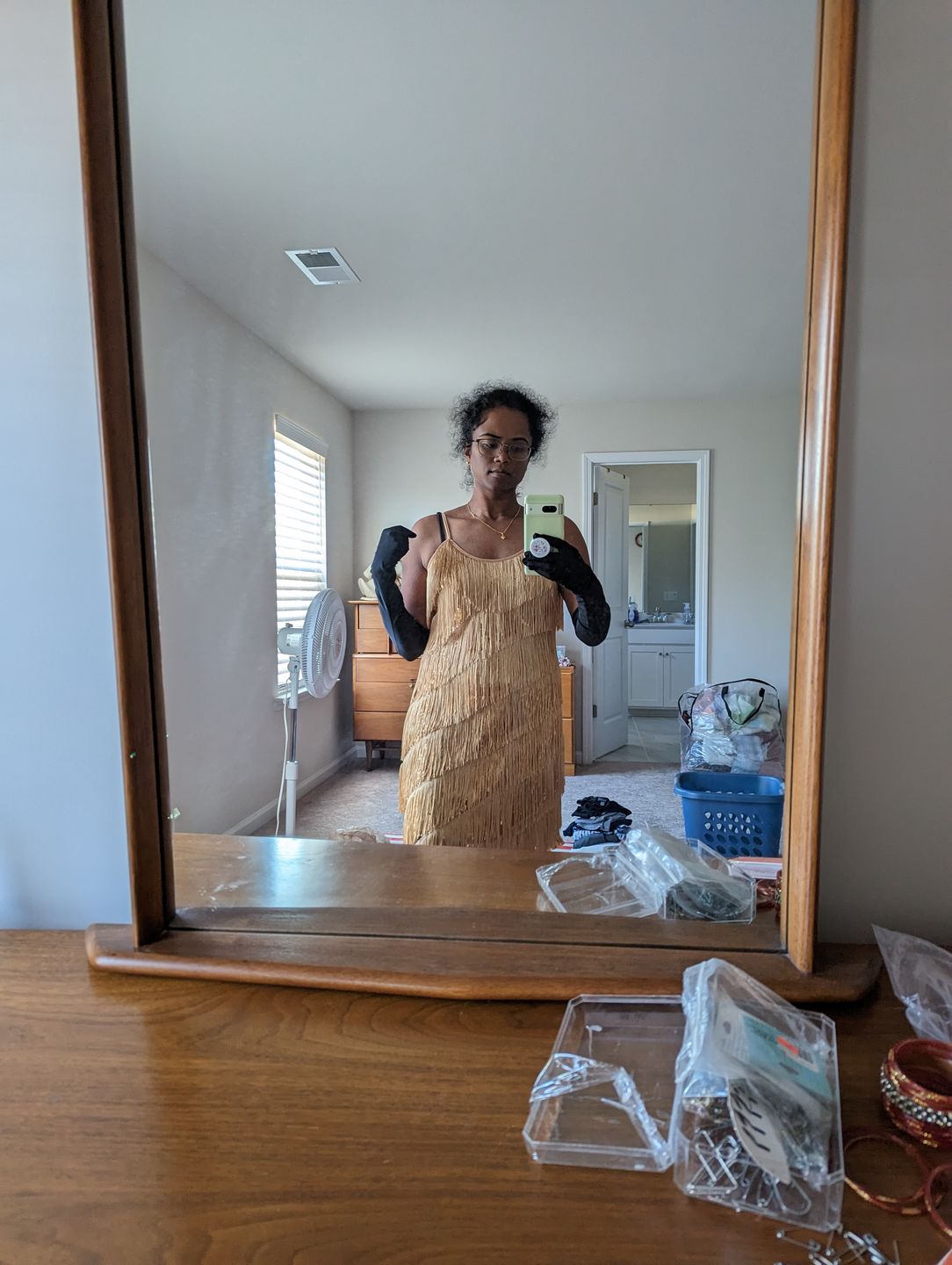 Customer photo review of Long Black Gloves