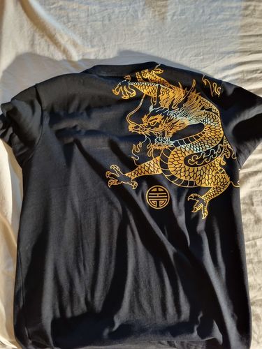 Customer photo review of Golden Dragon Foil Printing T-shirt