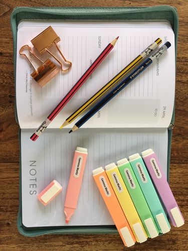 Customer photo review of Wrap-around Pencil & Pen Labels