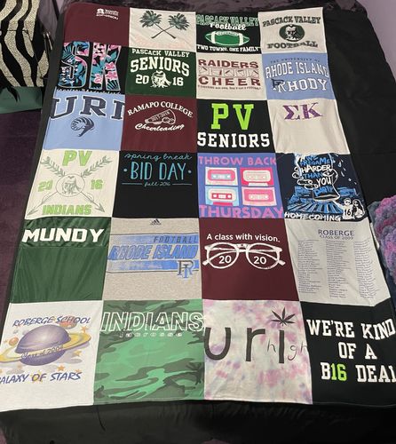 T-shirt quilt featuring pasack valley football, ri indians by Brooke from NJ