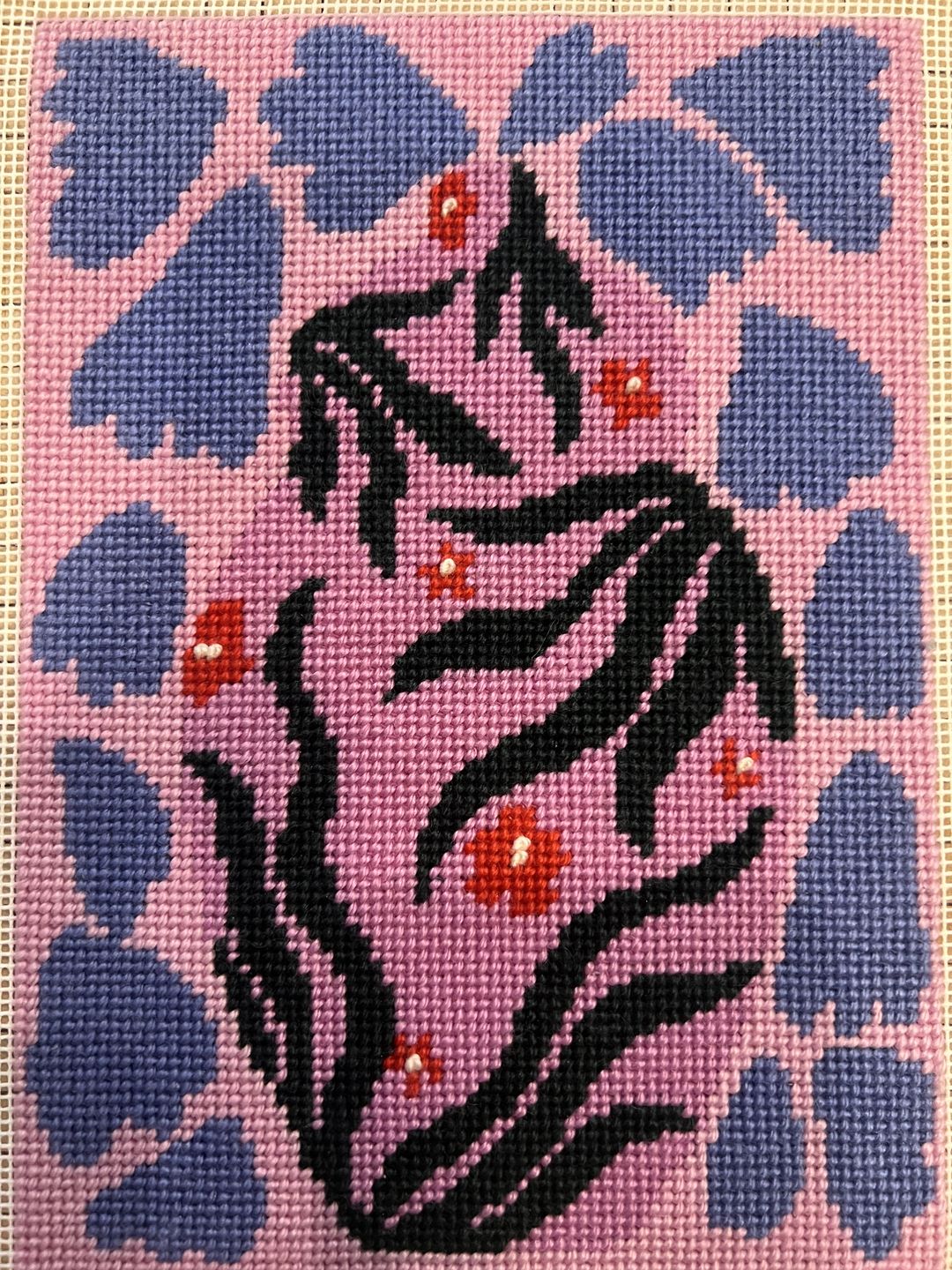 Customer photo review of Daisy Pot Needlepoint Kit