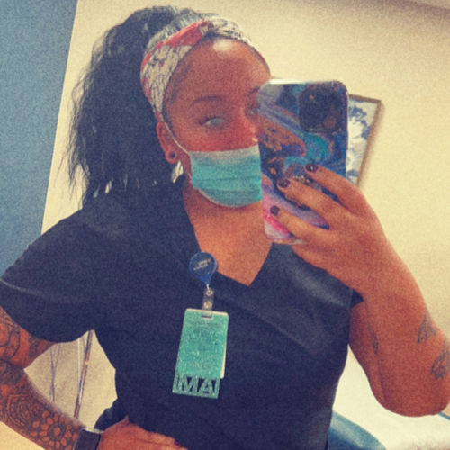 Customer photo review of Twistband™ - Mauve Stencil Floral