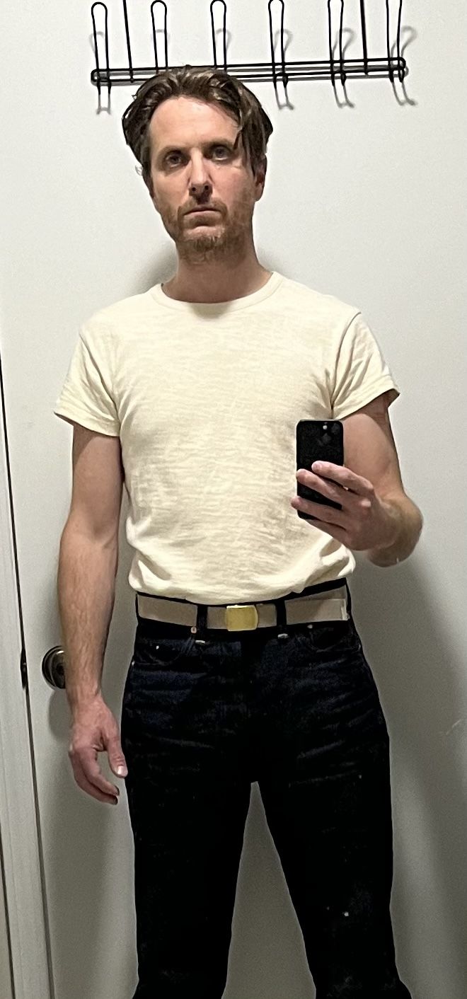 Customer photo review of 1940s USN Slub Cotton Crew T-Shirt