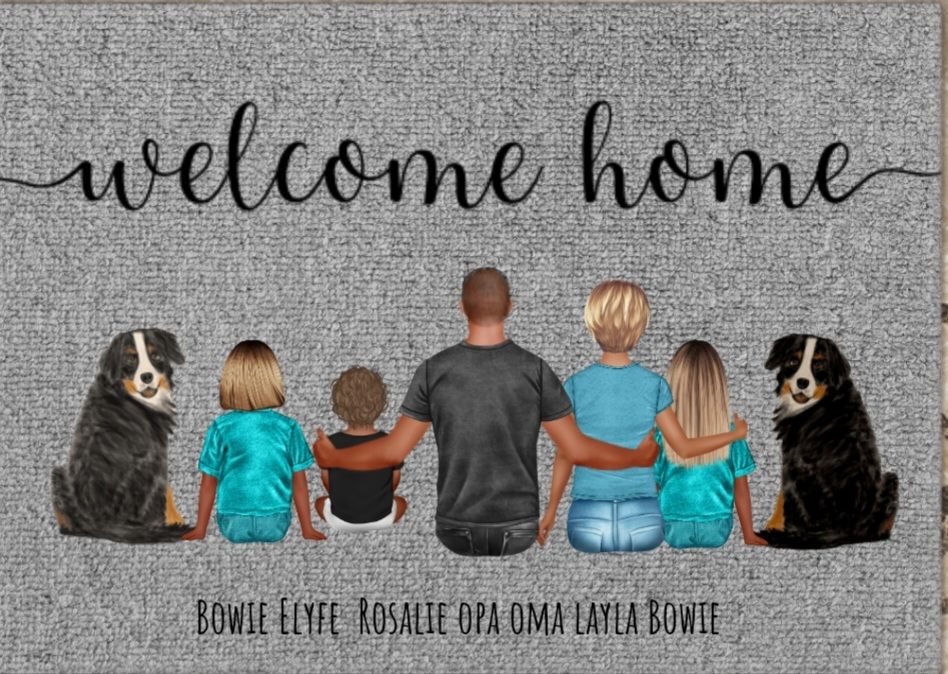Customer photo review of Familie - Gepersonaliseerde deurmat
