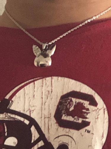 Customer photo review of Rabbit Heart Necklace