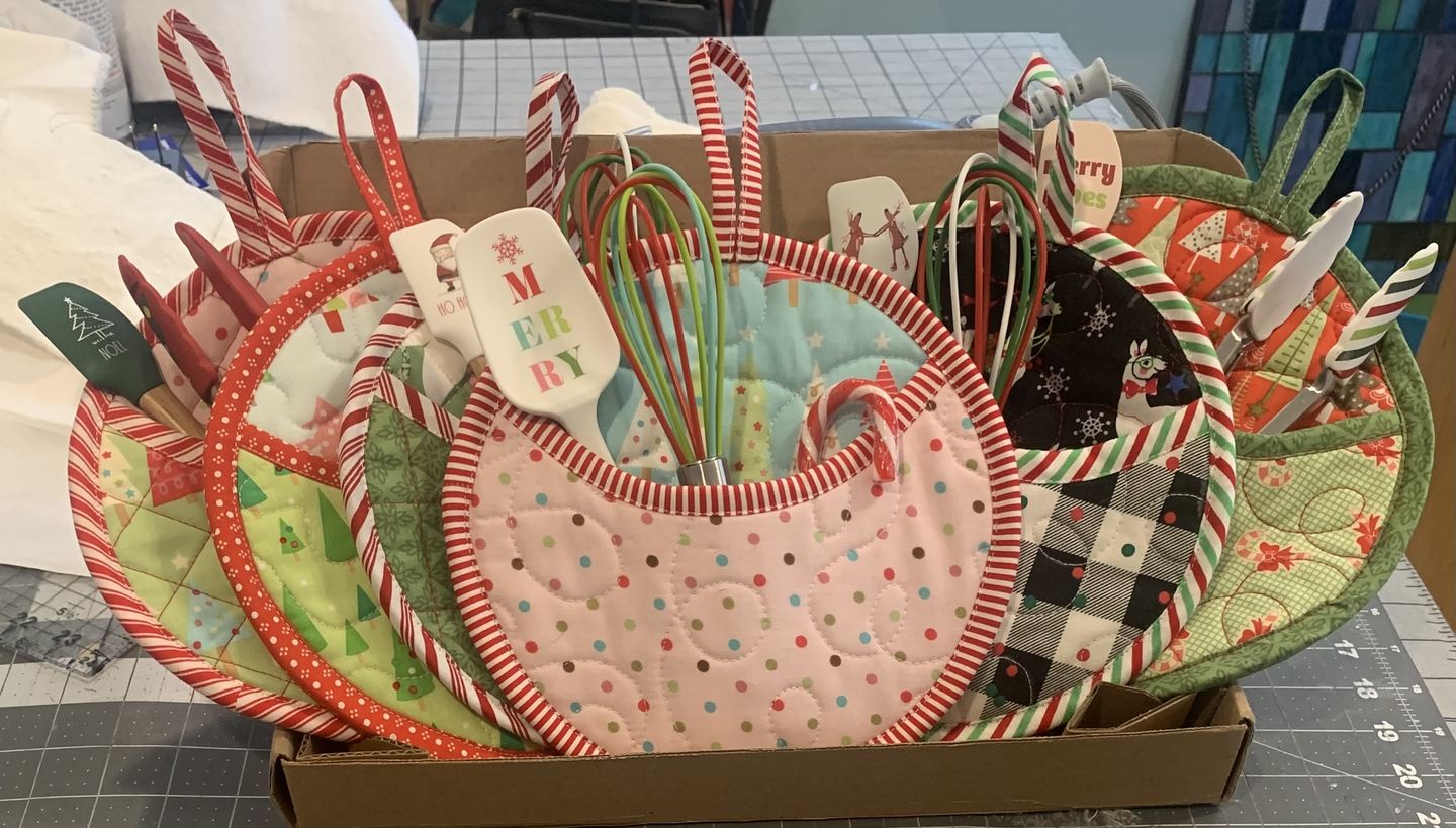 Customer photo review of Quilted Potholder Parade Sewing Pattern with Holiday Version | Digital PDF