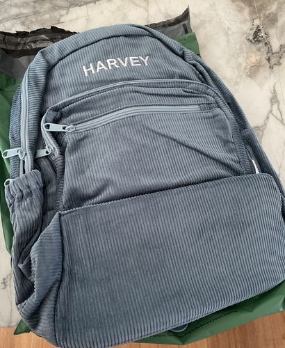 Customer photo review of Corduroy Backpack - Blue