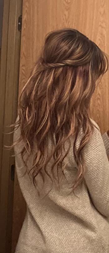 Customer photo review of Injection Tape In Virgin Hair Extensions Balayage Brown With Blonde #4/27/4