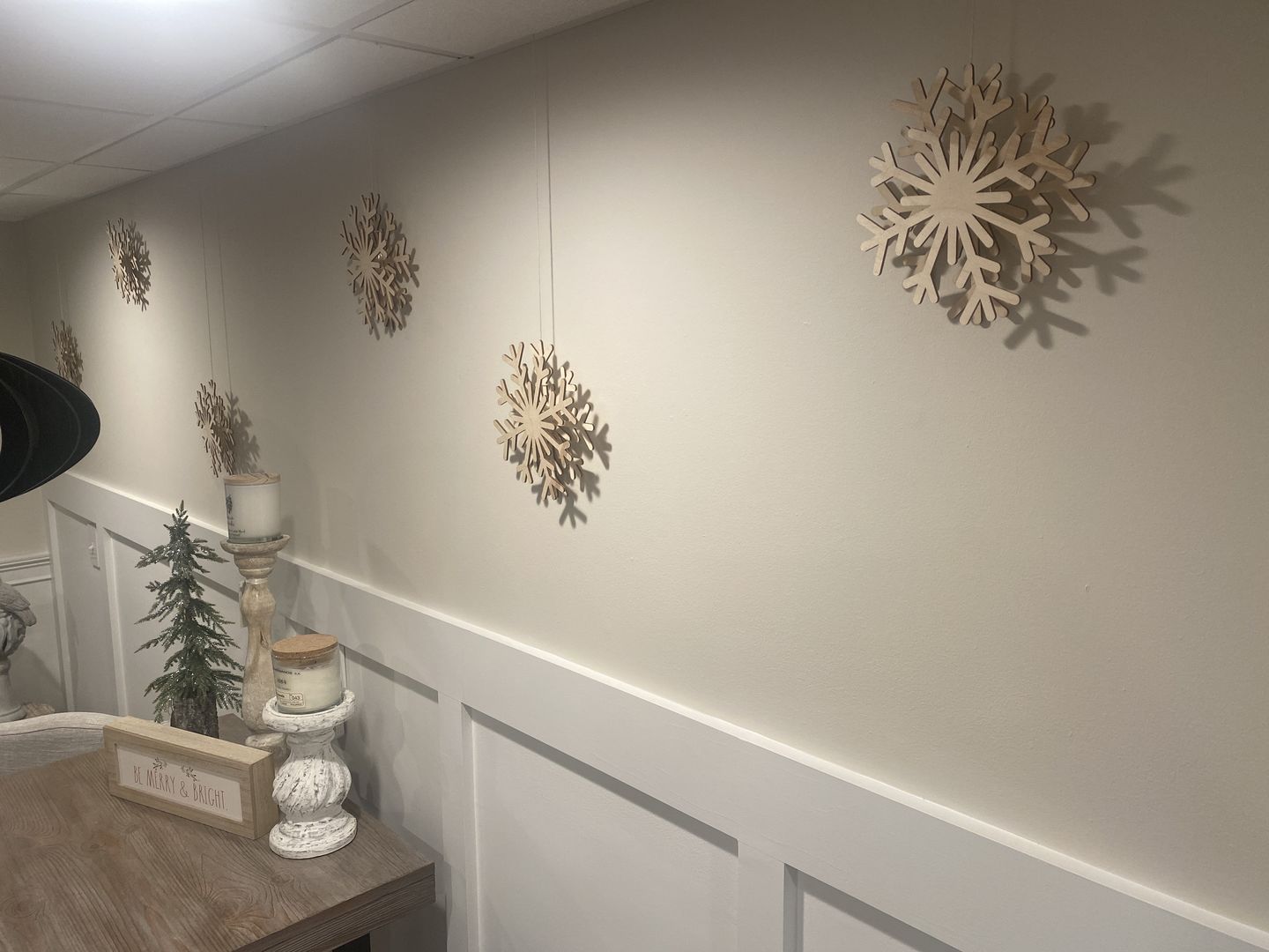 Customer photo review of Unfinished Wood Snowflake Shape - Winter Decor - Craft - up to 24" DIY